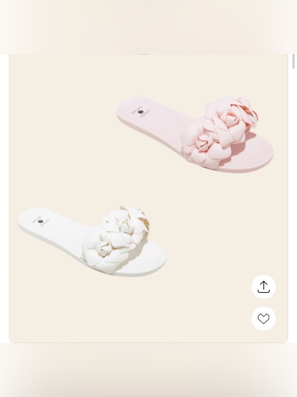 2 Pair Shade & Shore Mallory Jelly Slide Sandals Pink & Cream